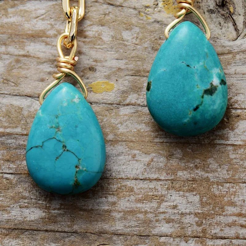 Boucles d'Oreilles Sérénité Azurée en Turquoise