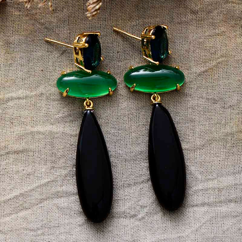 Boucles D'Oreilles Énergie Enjoué en Onyx