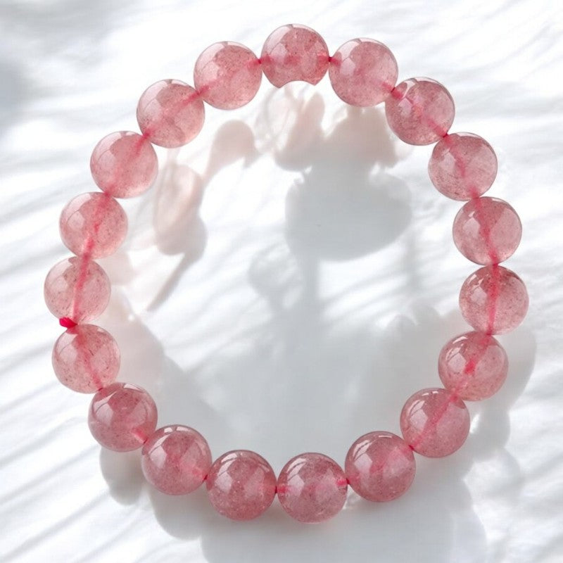 Bracelet de guérison en quartz fraise