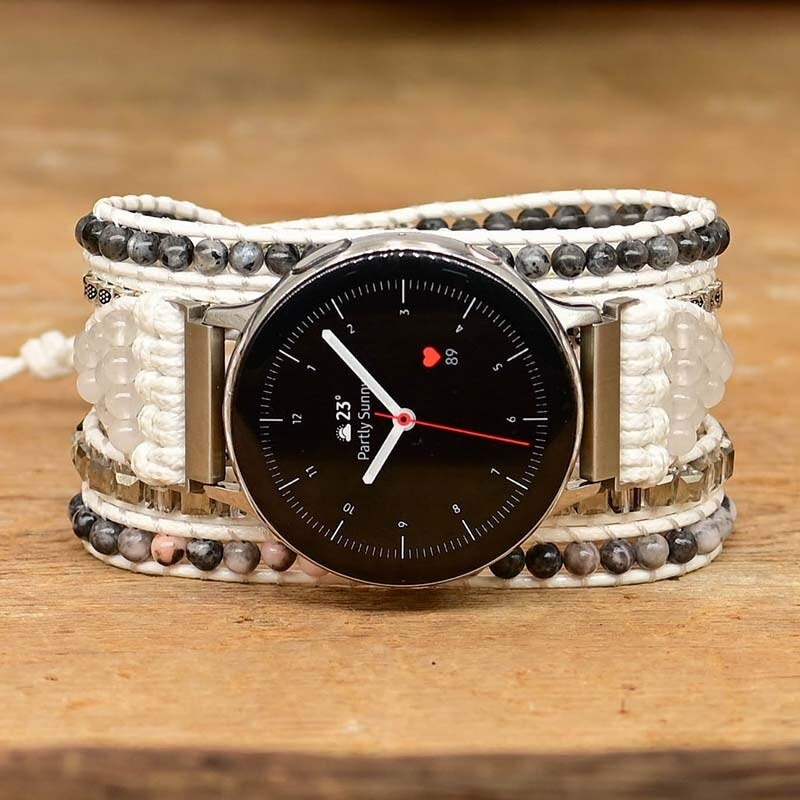 Bracelet pour Montre Connectée Samsung Nouvel Équilibre en Jaspe Zébré