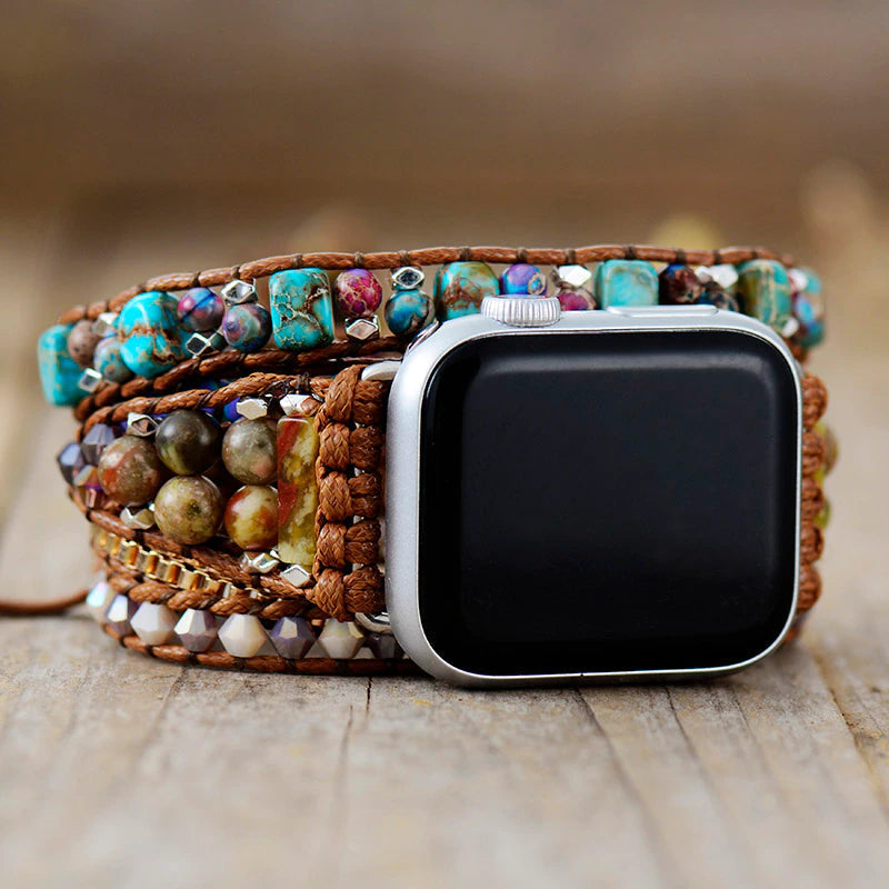 Bracelet pour Montre Apple Watch Énergie Libre en Onyx et Jaspe