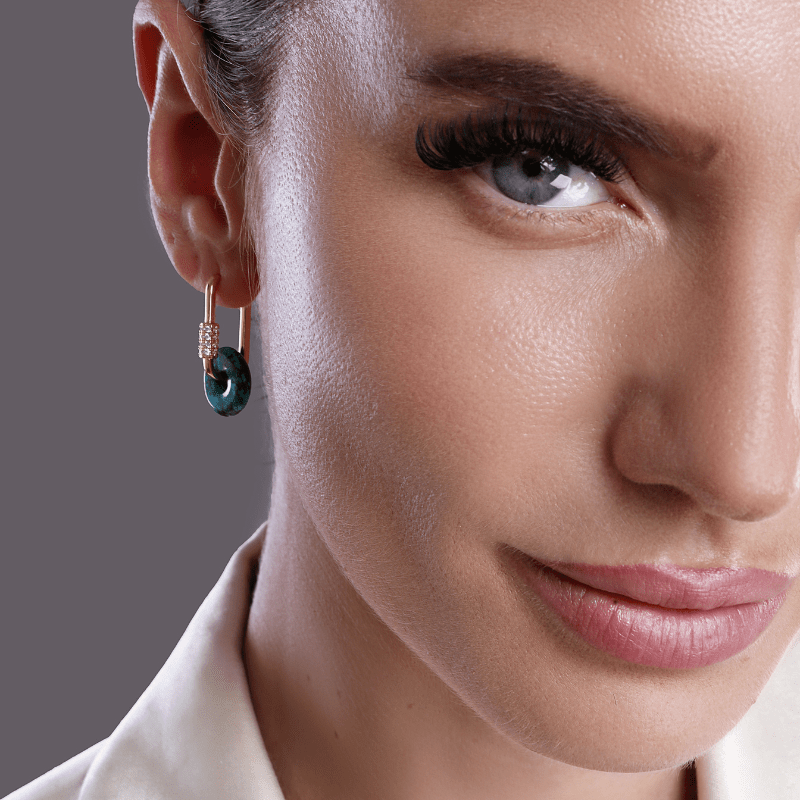 Boucles d'Oreilles Géométriques en Turquoise "Rêve d'Azur"