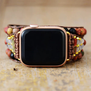 Bracelet d'Apple Watch d'Équilibre en Turquoise, Onyx et Jaspe