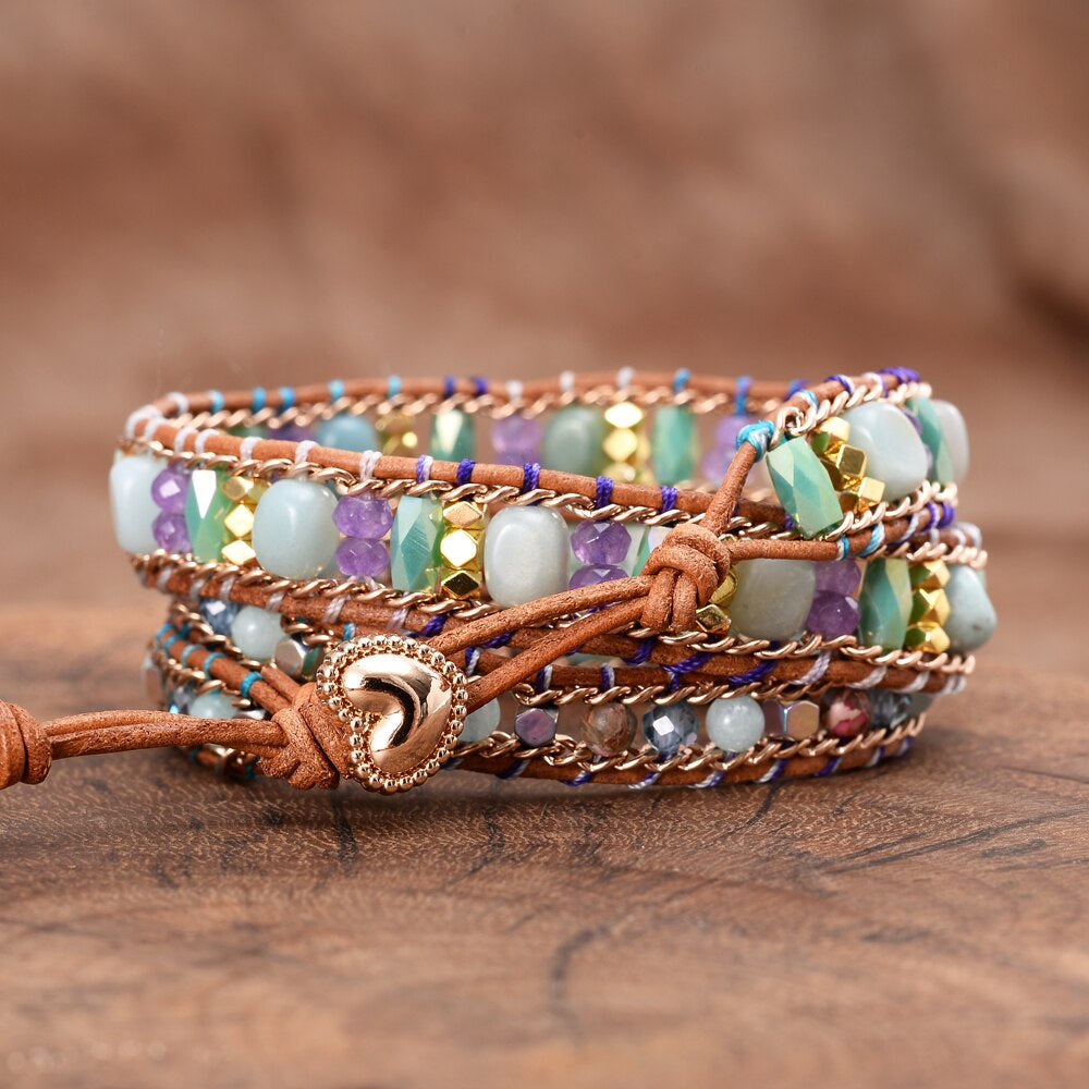 Bracelet en Amazonite Joyeuse Abeille