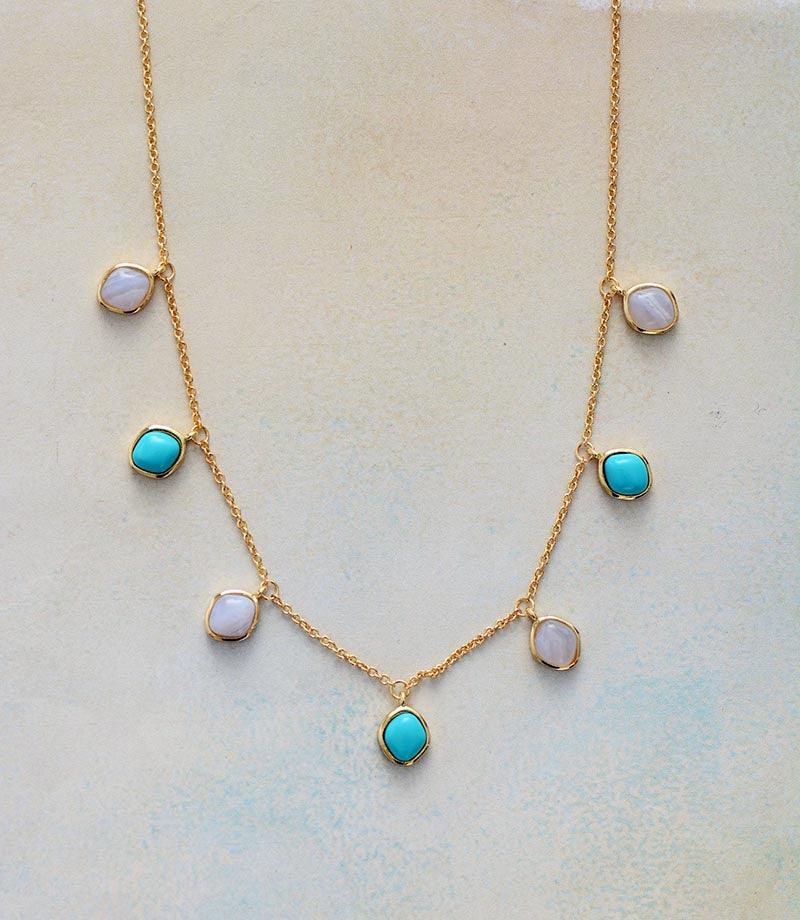 Collier Bonne Vie en Turquoise et Agate