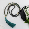 Set Mala Lotus en Turquoise Africaine, Labradorite Noire et Jaspe