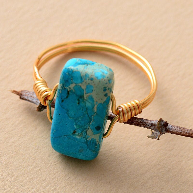 Bague Force et Adoration en Jaspe Bleu