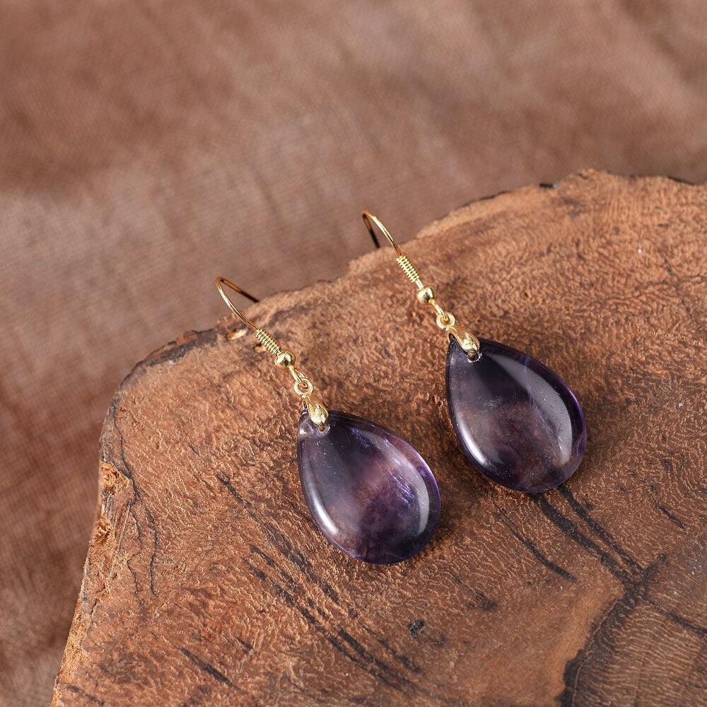 Boucles d'Oreilles Force Élégante en Fluorite