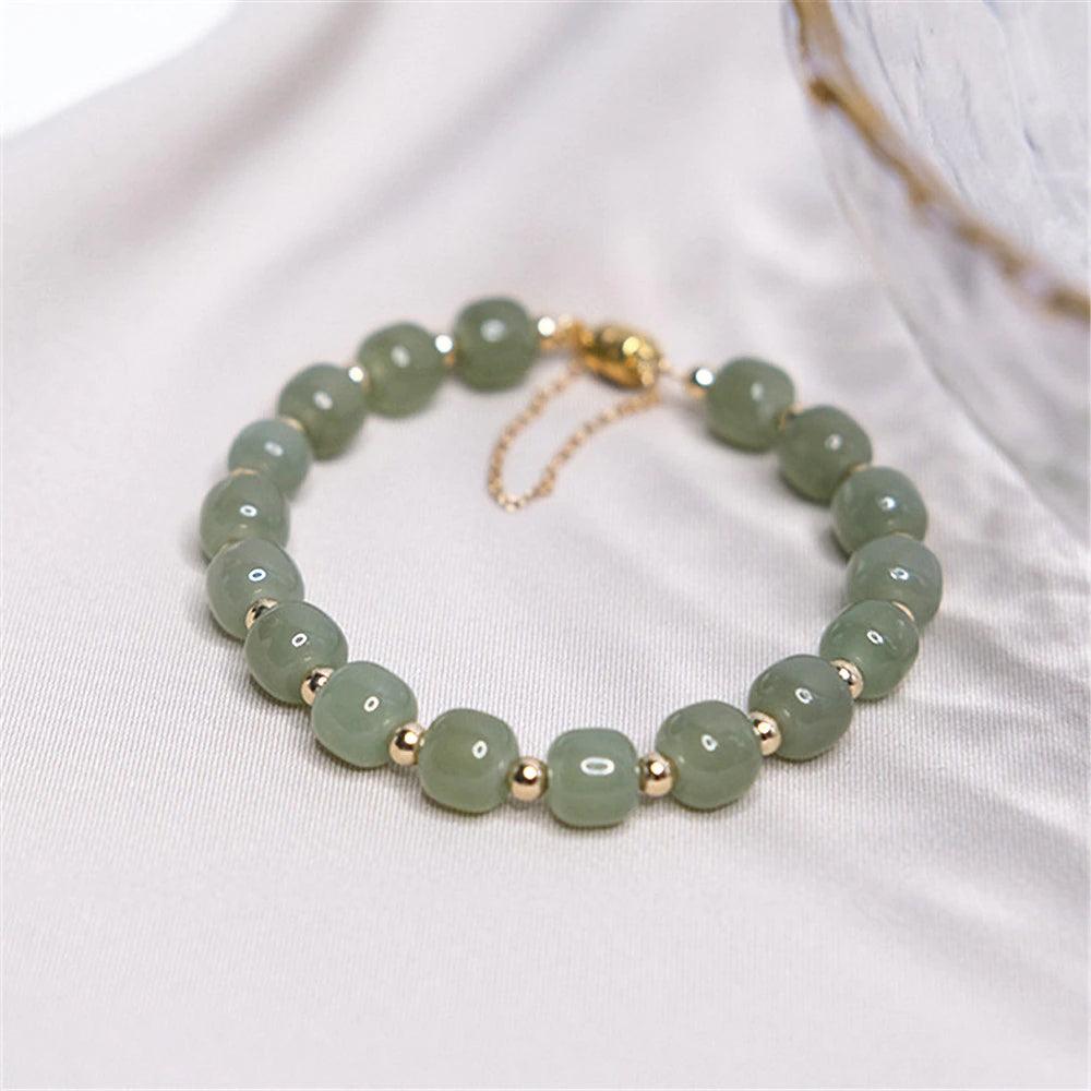 Bracelet Reflets Verts en Jade Hetian