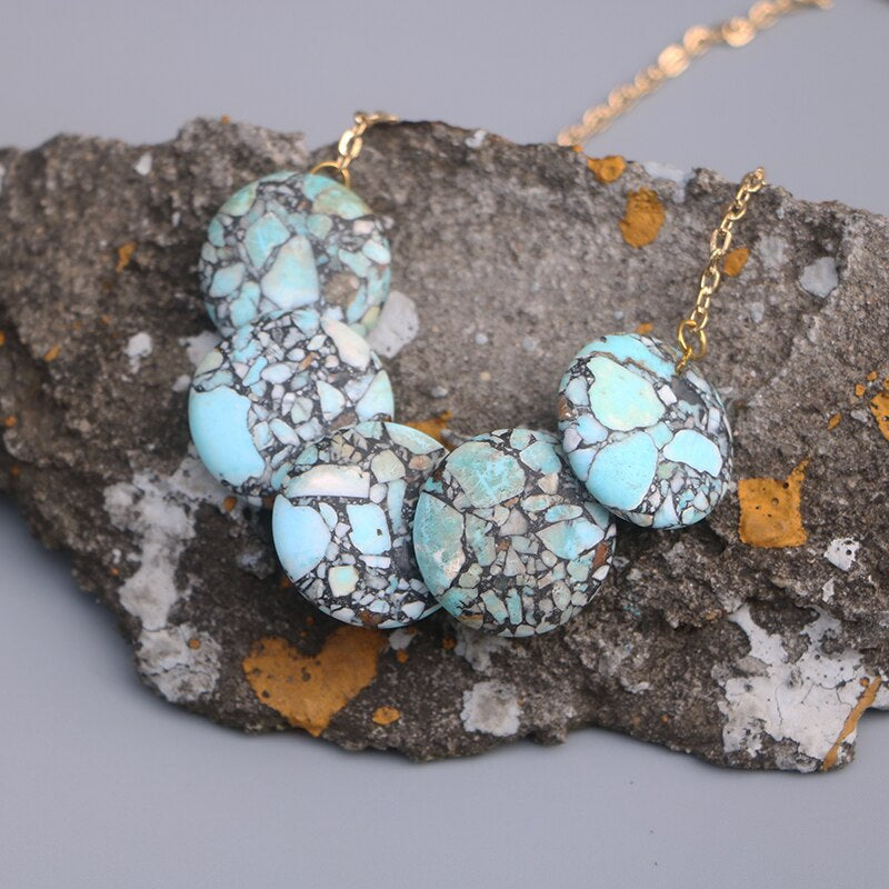 Collier Cinq Cercles de la Joie en Turquoise