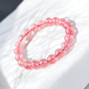 Bracelet de guérison en quartz fraise