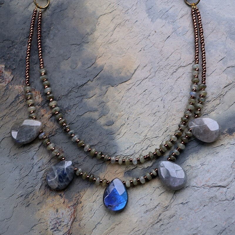 Collier Force et Curiosité en Labradorite