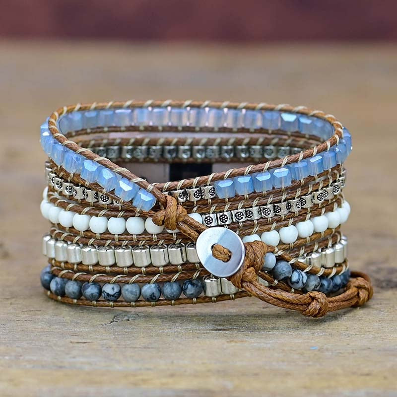 Bracelet de Montre Fitbit Versa 2 Boho en Hématite & Howlite