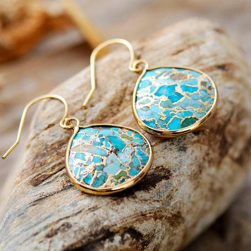 Boucles d'Oreilles Sérénité Côtière en Turquoise