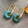 Boucles d'Oreilles Géométriques en Turquoise "Rêve d'Azur"