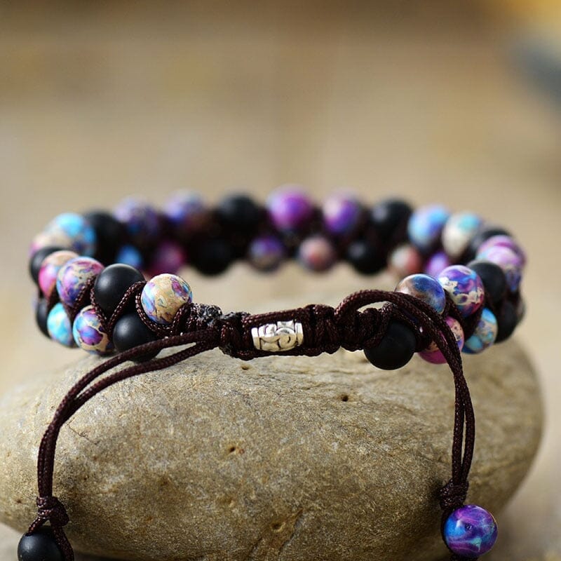 Bracelet Tressé Force Intense en Agate et Jaspe