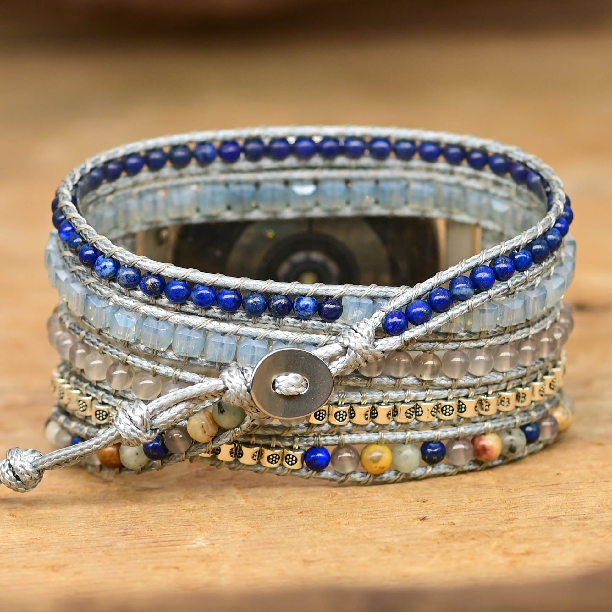 Bracelet pour Montre Paix Profonde en Jaspe et Lapis-Lazuli