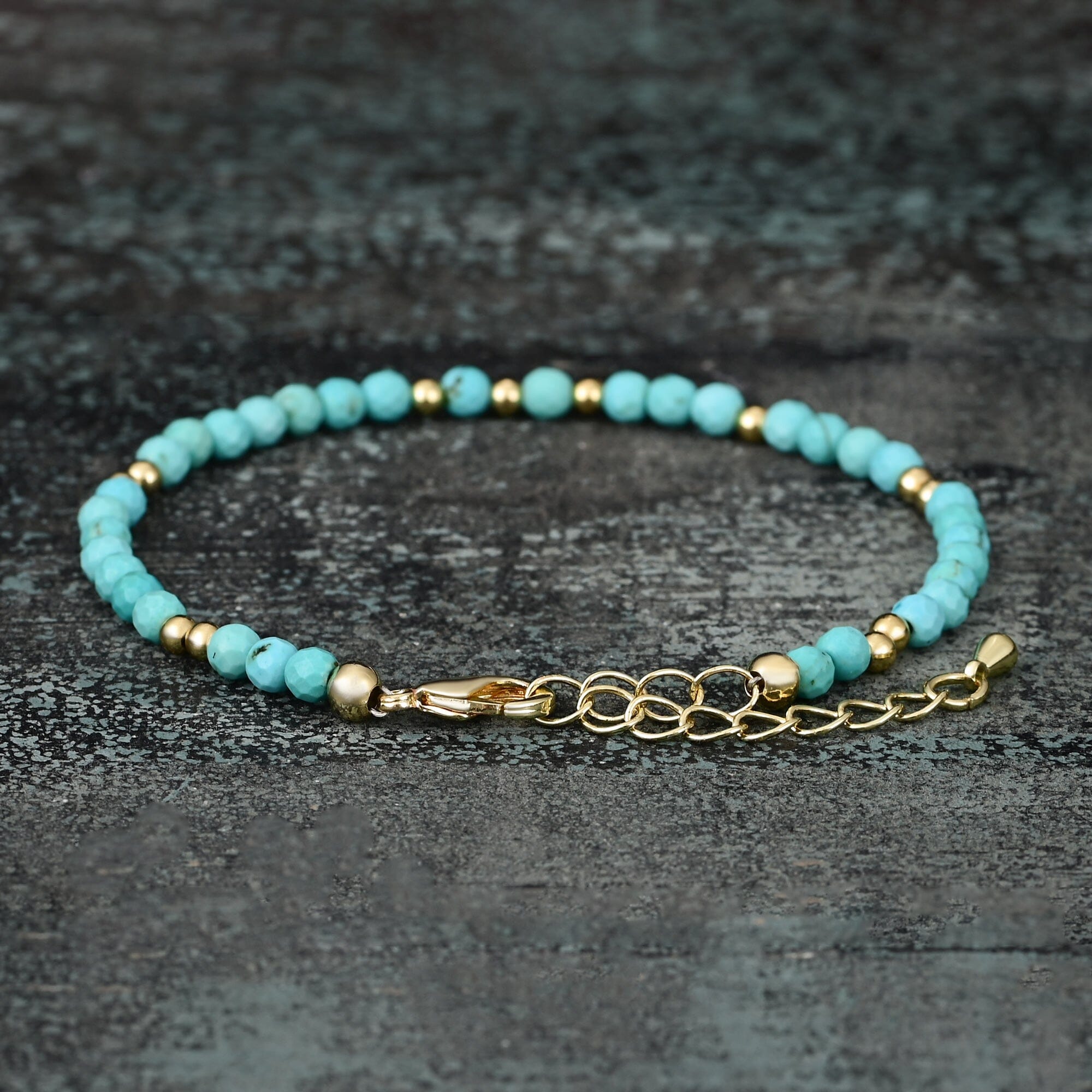 Bracelet Trésor Éclatant Doré en Turquoise