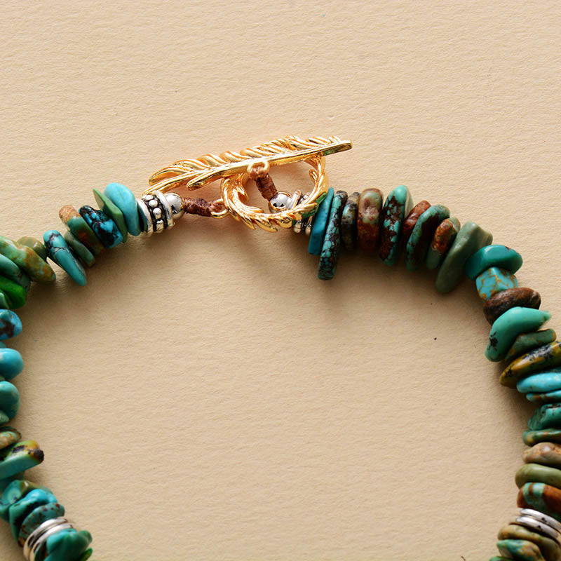 Collier Rivière Rocailleuse en Turquoise et Amazonite