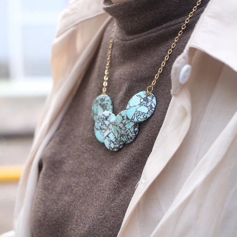 Collier Cinq Cercles de la Joie en Turquoise