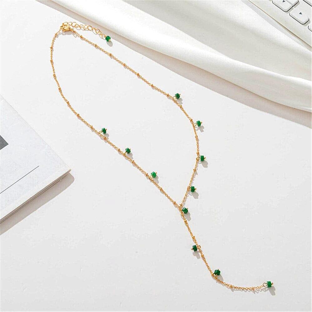 Collier Abondance Scintillante en Jade Vert