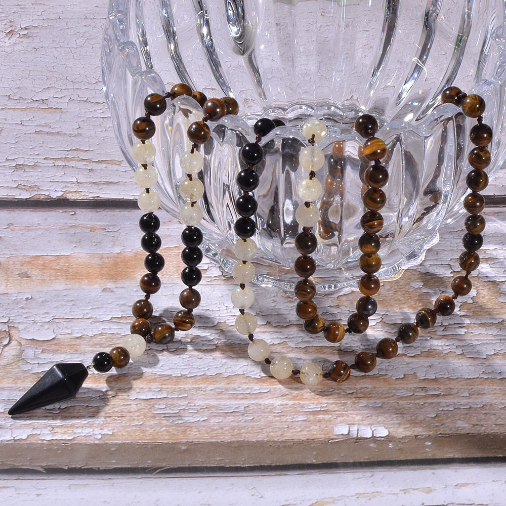 Collier Mala Abondance en Pierres Naturelles