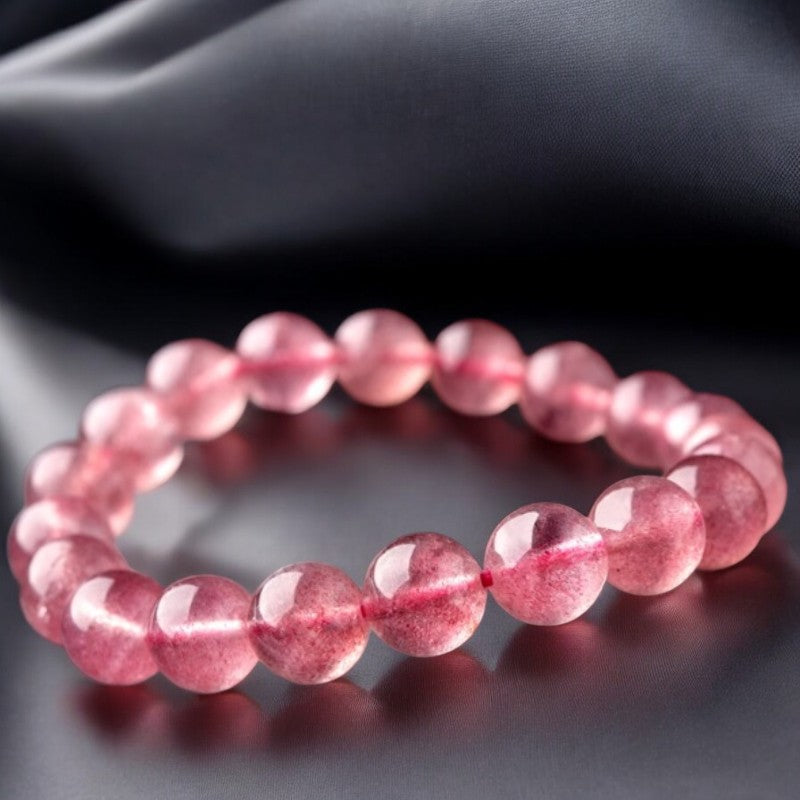 Bracelet de guérison en quartz fraise