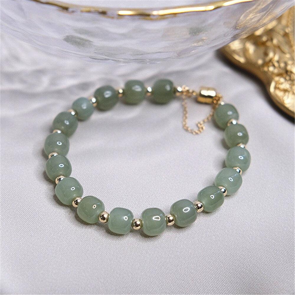 Bracelet Reflets Verts en Jade Hetian