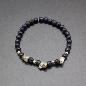 Bracelet Gardien Astral en Onyx et Pyrite