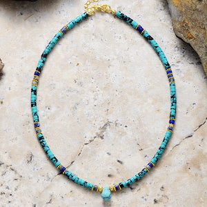 Collier Sérénité Azur en Lapis-Lazuli & Turquoise