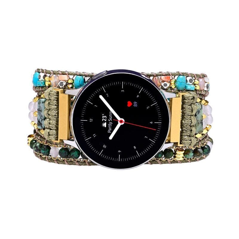 Bracelet pour Montre Samsung Transformation Divine en Howlite et Turquoise d'Afrique