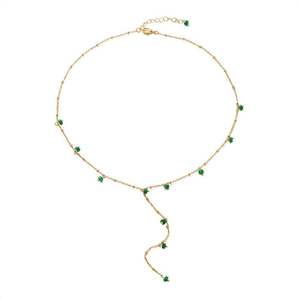 Collier Abondance Scintillante en Jade Vert