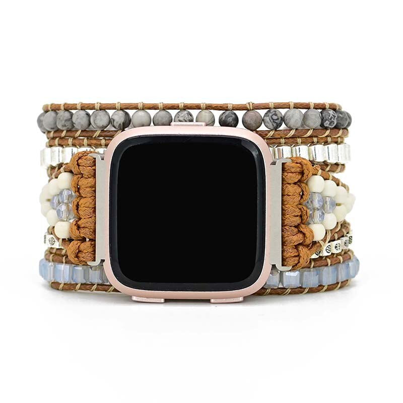 Bracelet de Montre Fitbit Versa 2 Boho en Hématite & Howlite