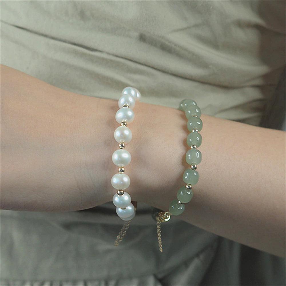 Bracelet Reflets Verts en Jade Hetian