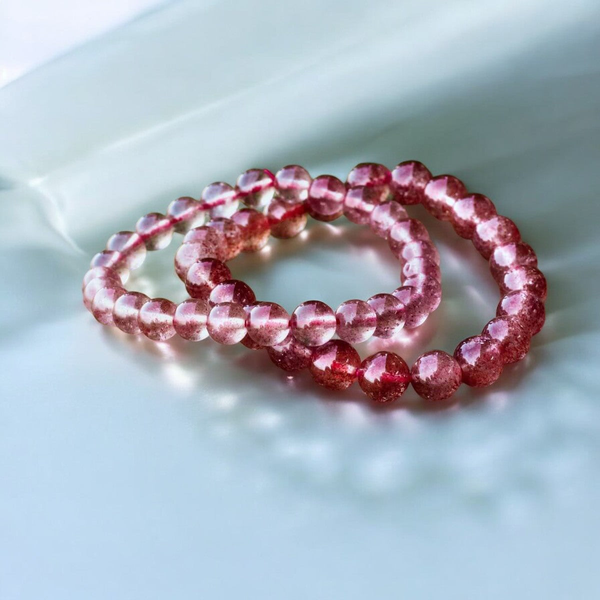 Bracelet de guérison en quartz fraise