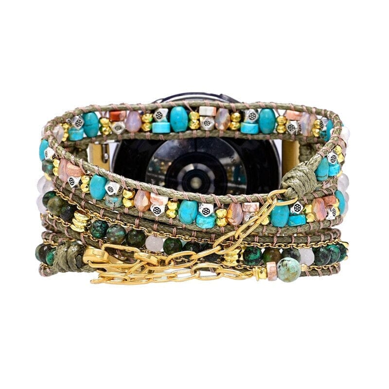 Bracelet pour Montre Samsung Transformation Divine en Howlite et Turquoise d'Afrique