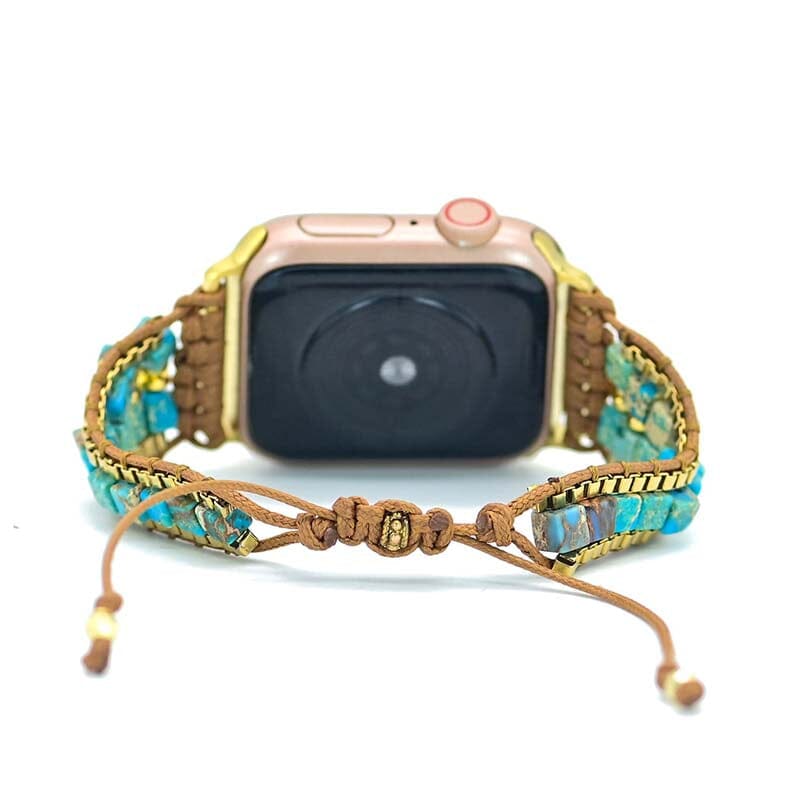 Bracelet d'Apple Watch Sérénité Captivante en Perles Empereur & Hématite