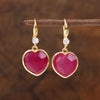 Boucles d'Oreilles Précieux Amour en Pierres Rouges