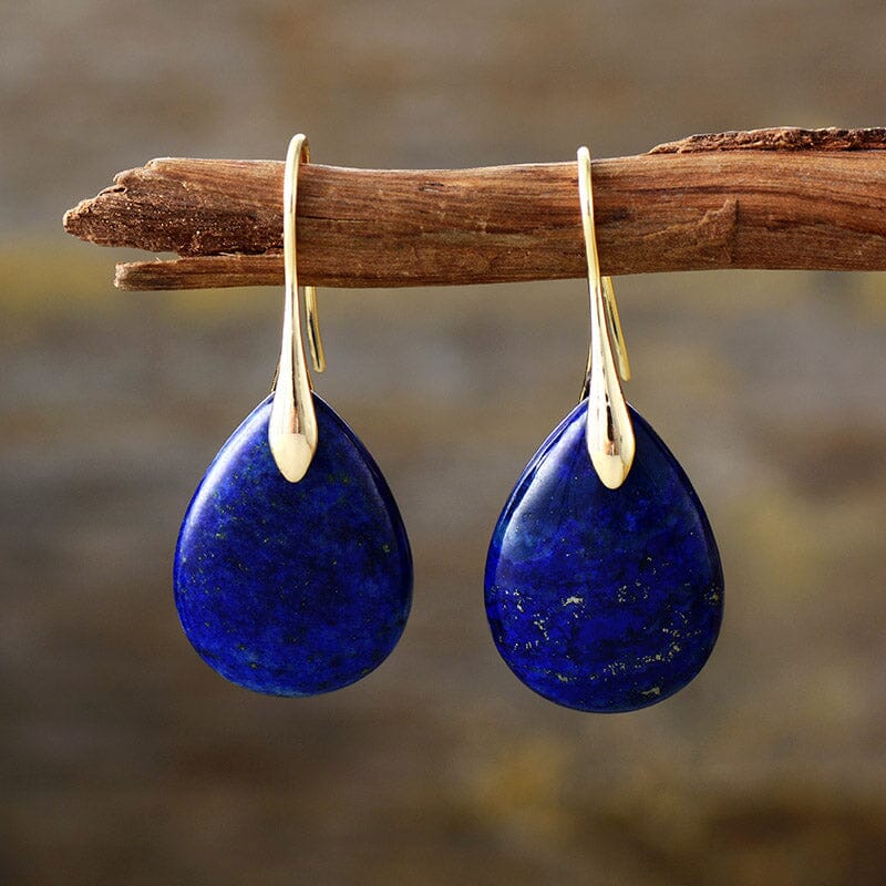 Boucles d'Oreilles Goutte Paisible en Pierres Naturelles