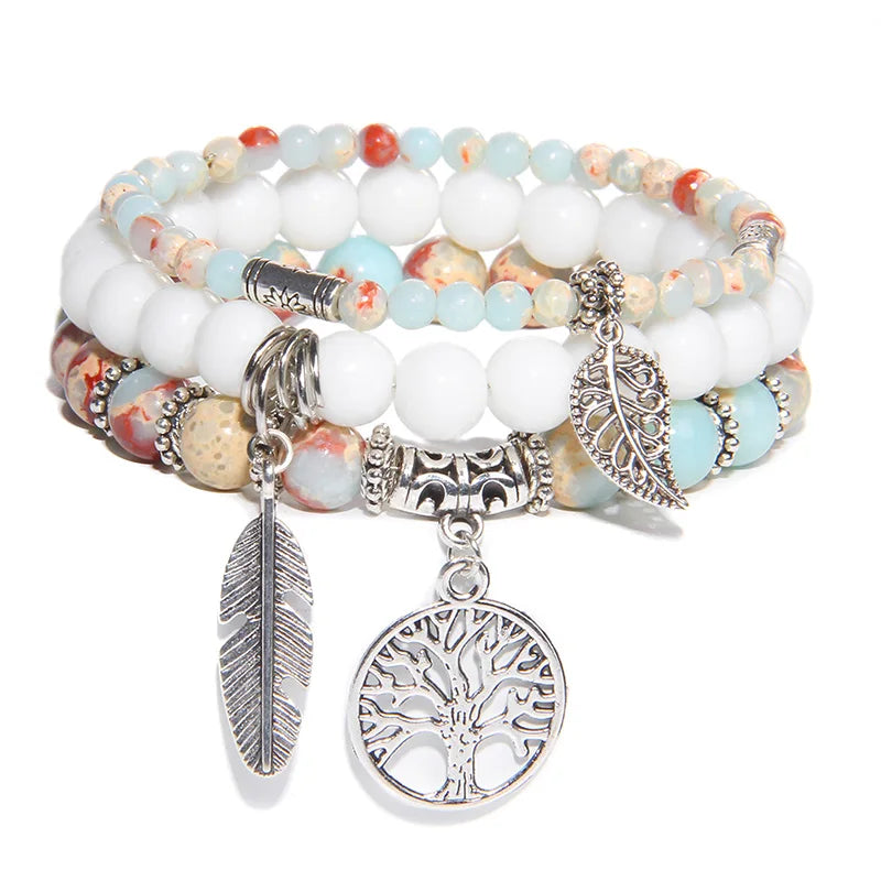 Bracelet Arbre de Vie Connexion avec le Cosmo en Pierres Naturelles