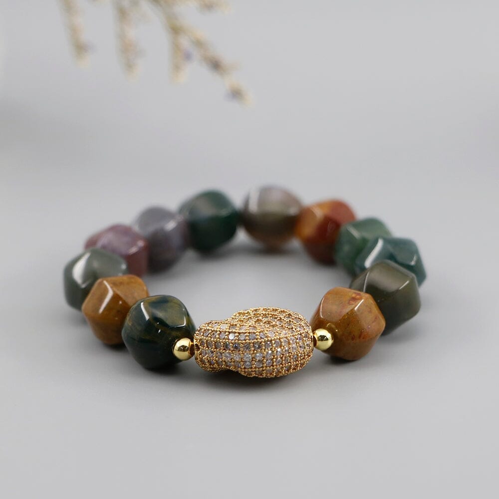 Bracelet Aura Dorée en Agate Indienne