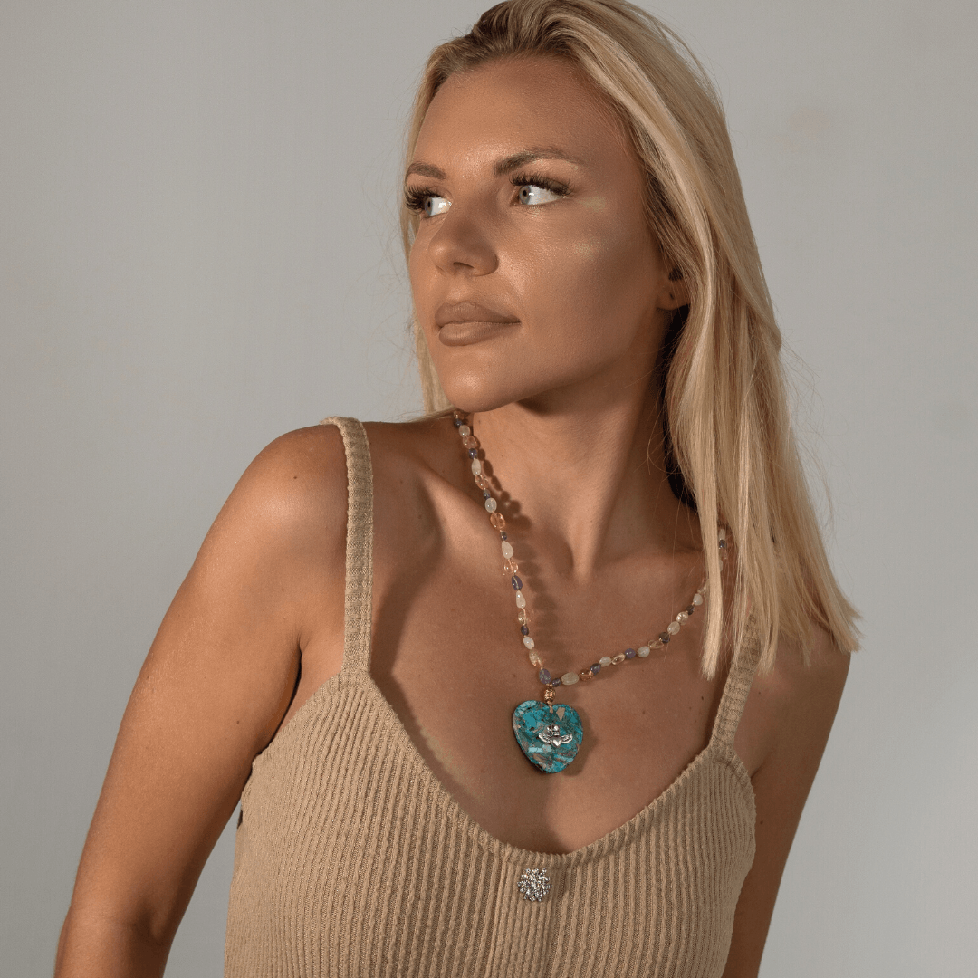 Collier Vol Libre en Améthyste, Topaze et Quartz