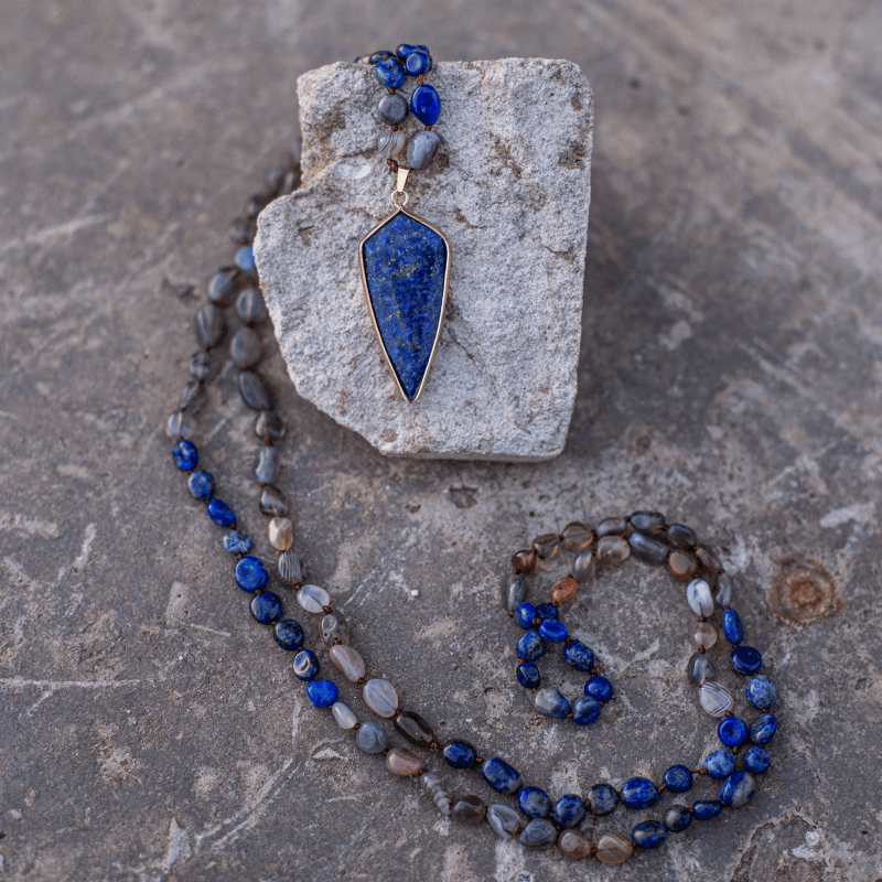 Collier Mala Protecteur en Lapis