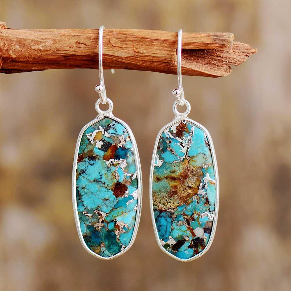 Boucles d'Oreilles Mosaïque en Turquoise