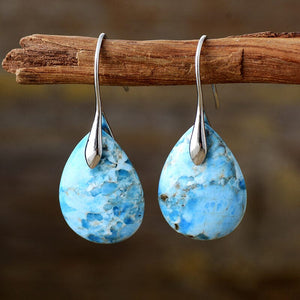 Boucles d'Oreilles Goutte Paisible en Pierres Naturelles