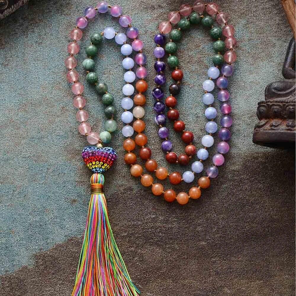 Collier Mala Radiance en Pierres Naturelles