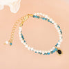 Bracelet Protecteur en Apatite, Agate Noire et Perles