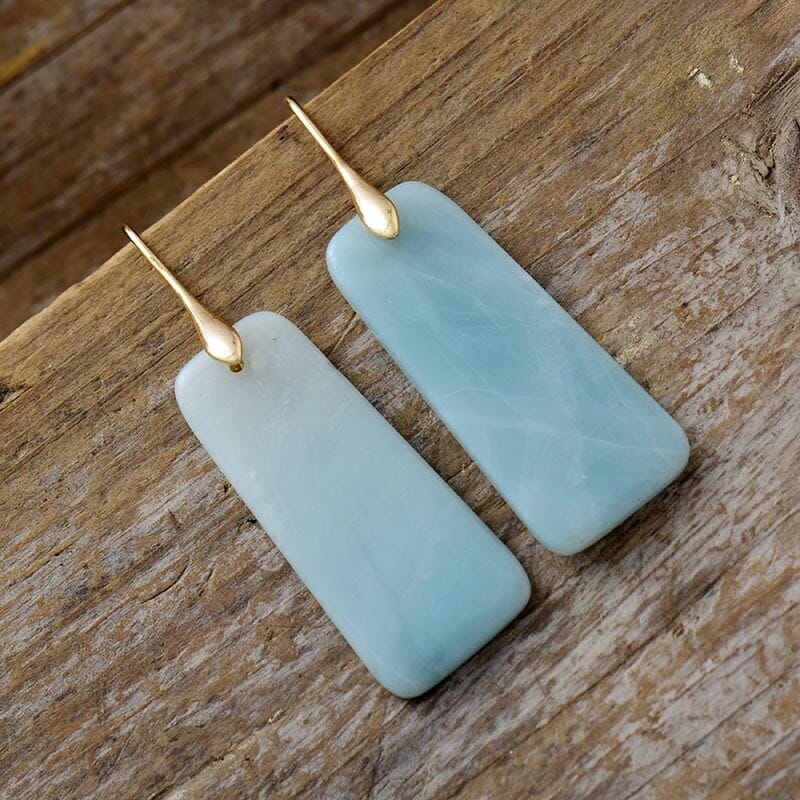 Boucles d'Oreilles Paisibles Silhouettes en Amazonite