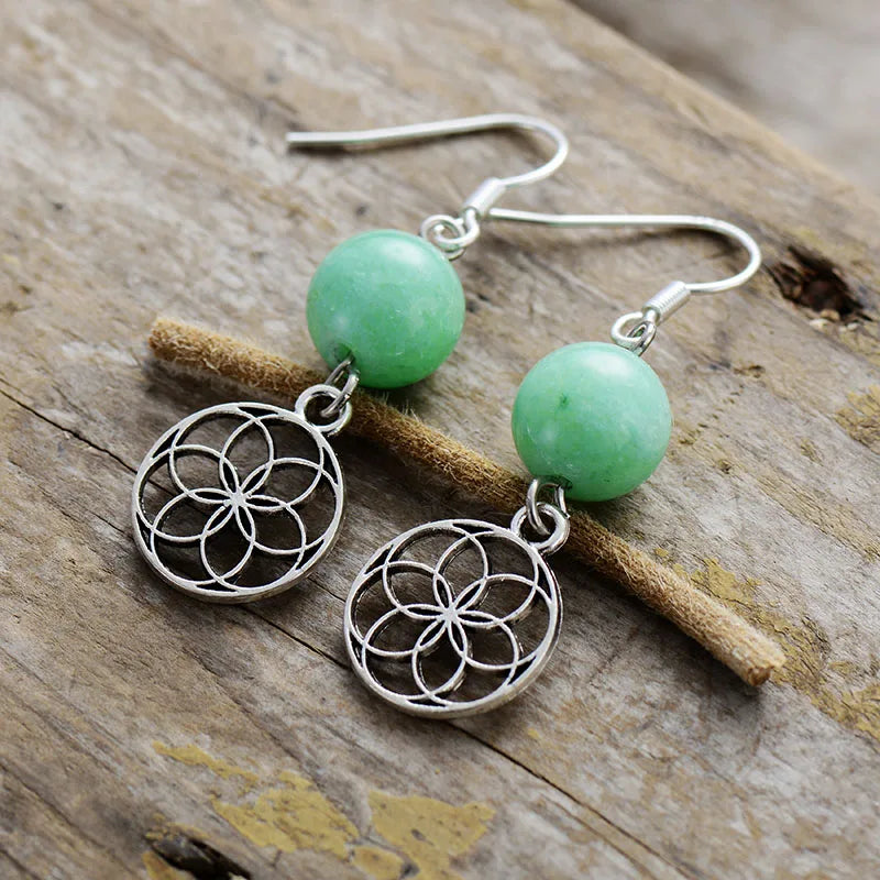 Boucles d'Oreilles Énergie Enchantée en Jade & Jaspe