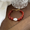 Bracelet Radieux Équilibre en Agate Rouge et Perles